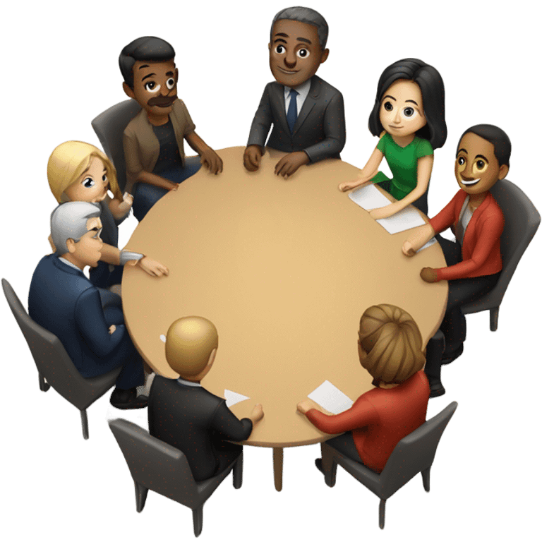 6 people sitting at a round table emoji