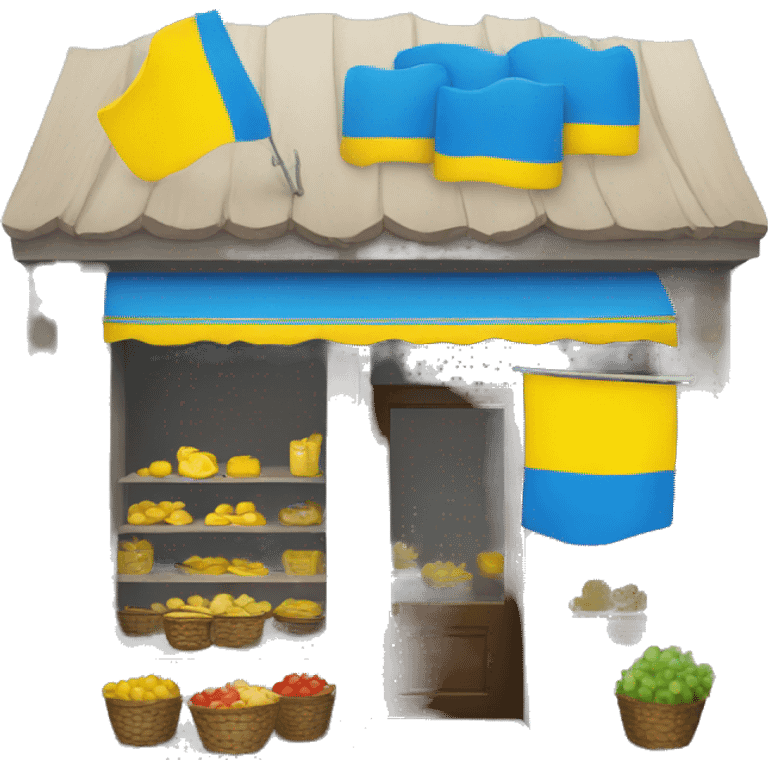 Shop with Ukrainian flag emoji