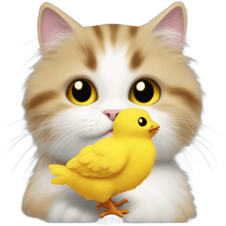 Cat with a chick  emoji