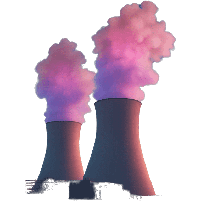 Cyberpunk nuclear power plant in sunrise emoji