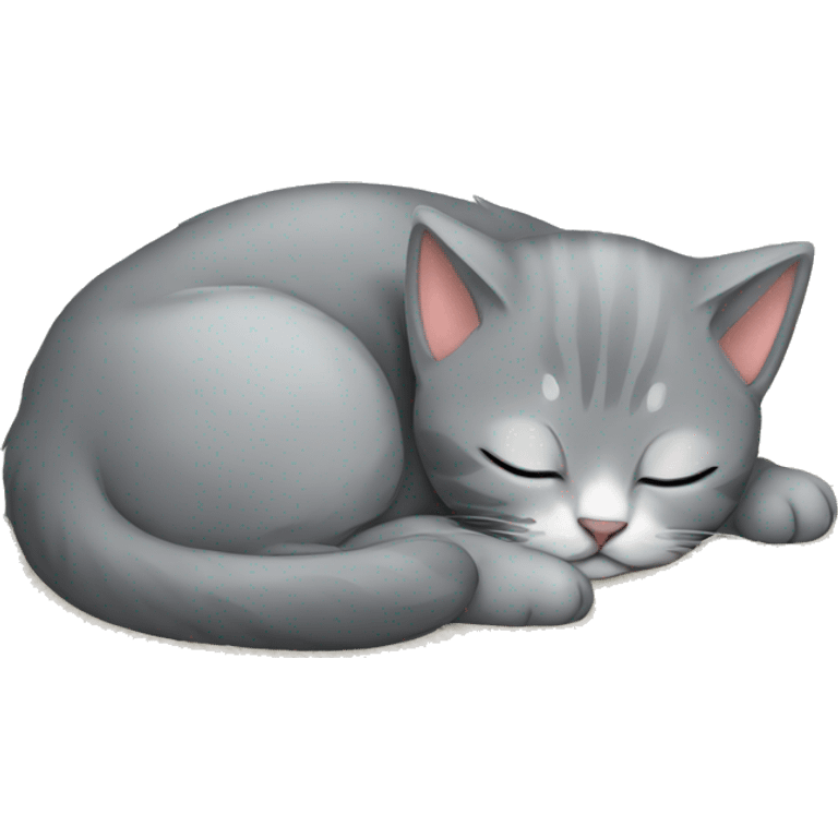 grey kitten sleeping, carpet  emoji