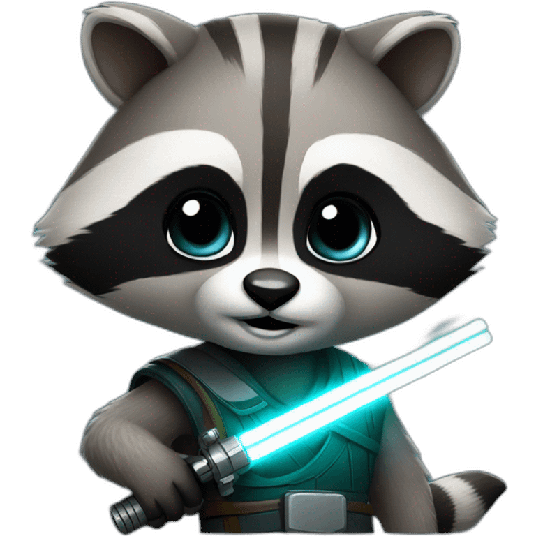 racoon with a lightsaber emoji