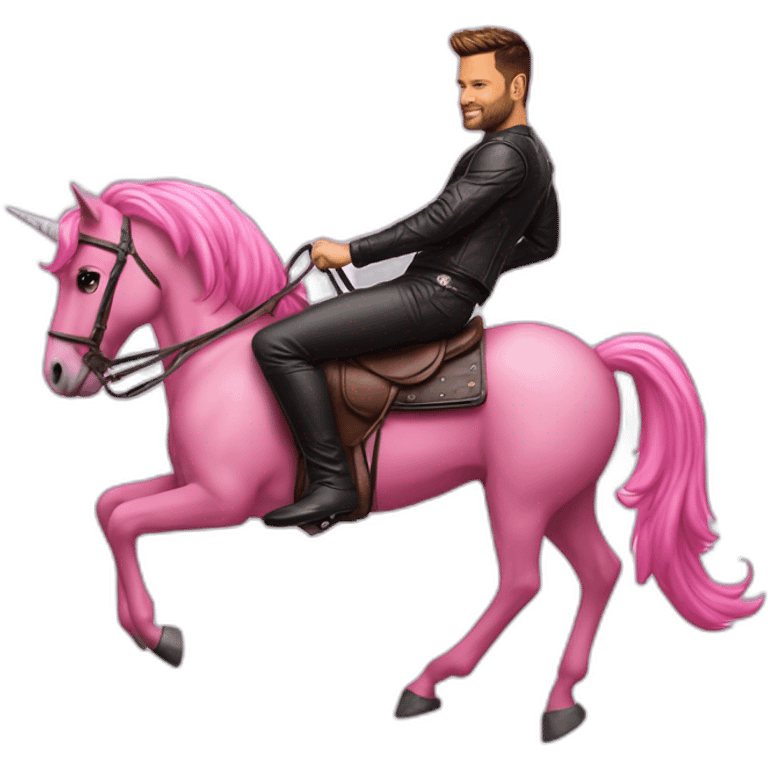 Ricky-Martin-Rides-PinkUnicorn emoji