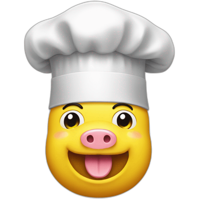  yellow pig chef face android phone style emoji