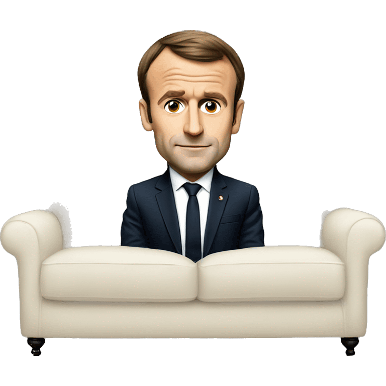 Emmanuel Macron on a sofa emoji