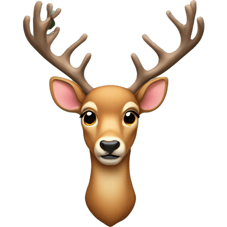 Deer with Santa hat emoji