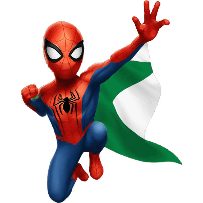 Spider-man waving Pakistan flag emoji