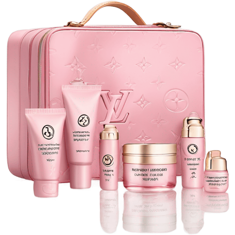 louis vuitton pink skincare kit emoji