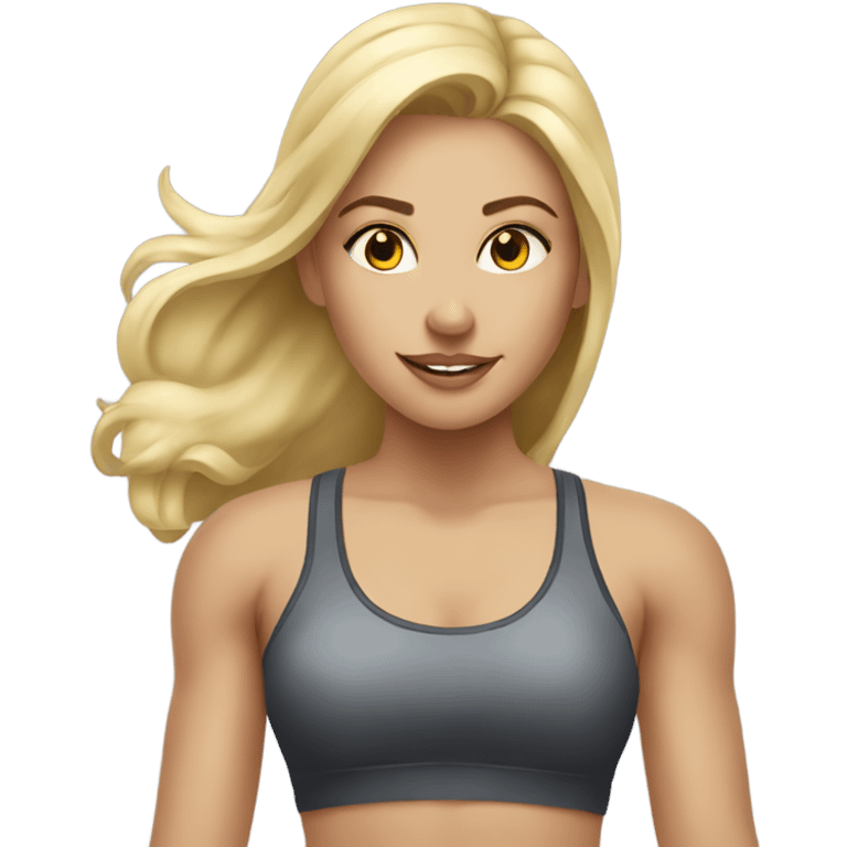 Beautiful blonde girl working out emoji