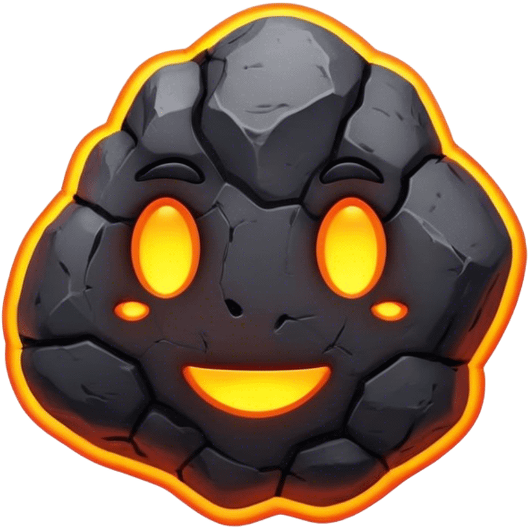 Lava rock so cool neon emoji