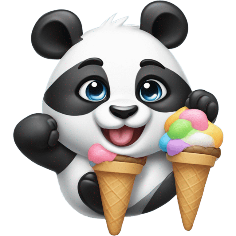 Panda eating ice cream emoji