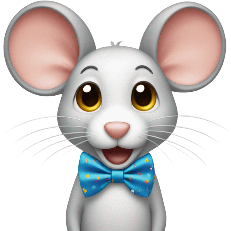 Mouse with a bow tie tapping his tail emoji