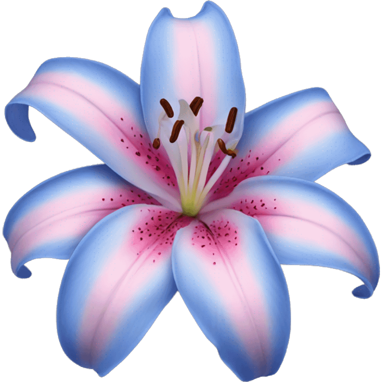 blue and pink lily flower  emoji