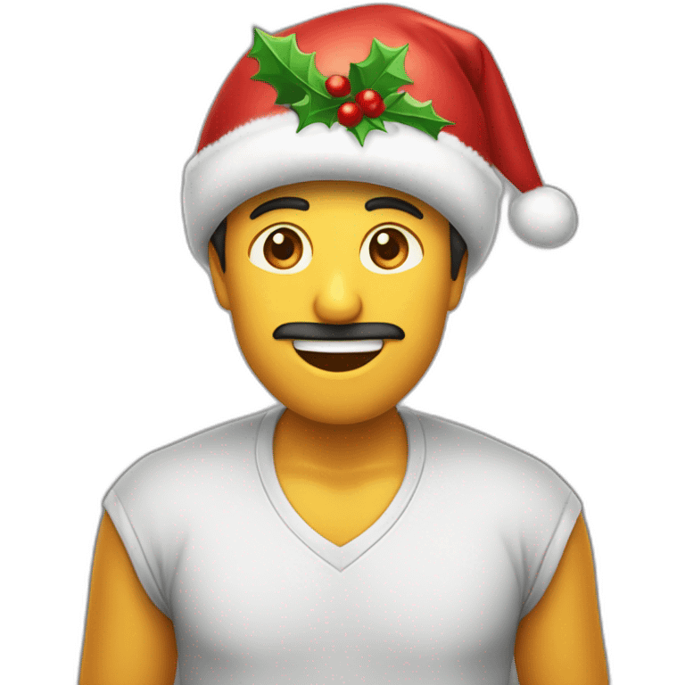 prrito snauzer con gorra de navidad emoji