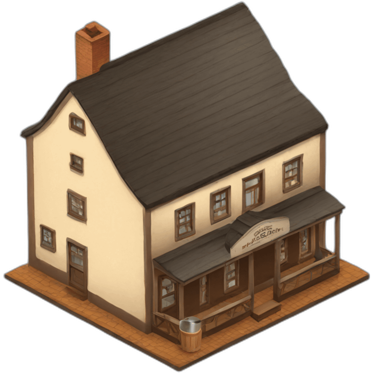 Whiskey house isometric emoji