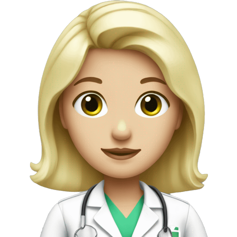 blonde nurse with green eyes emoji