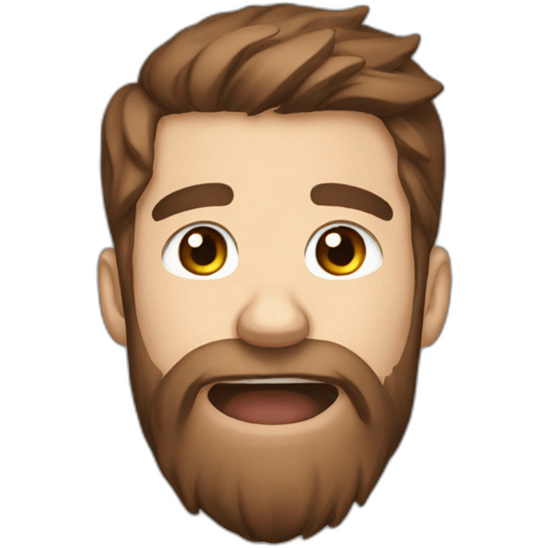 crying male streamer,brown hair, all about beard emoji