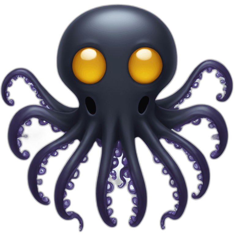 Black goopy octopus skeleton emoji