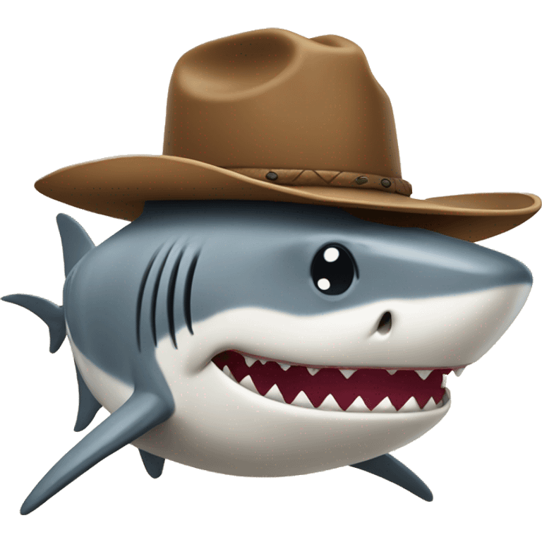 cowboy hat on shark emoji