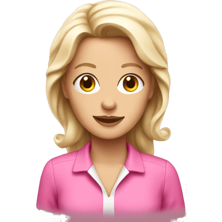 White lady in pink jumpsuit  emoji