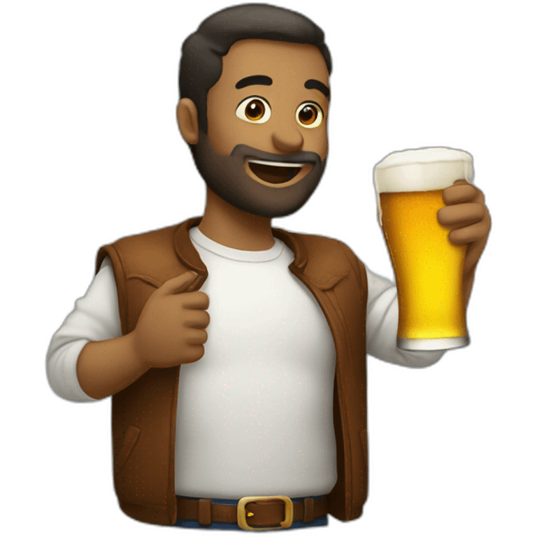 Line drinking a beer emoji