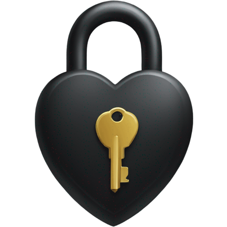 black heart-shaped lock and key emoji