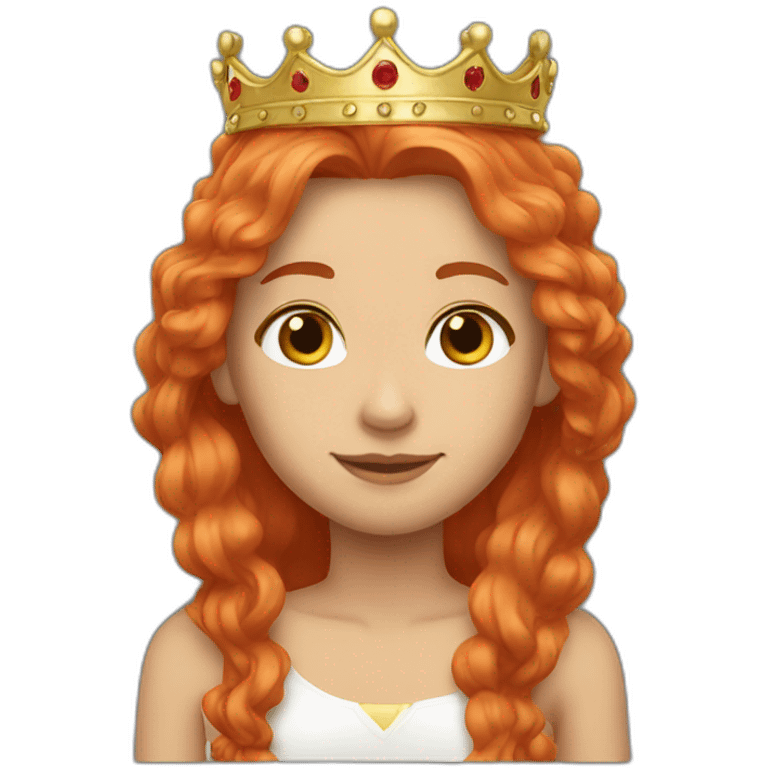 light red long hair crown emoji