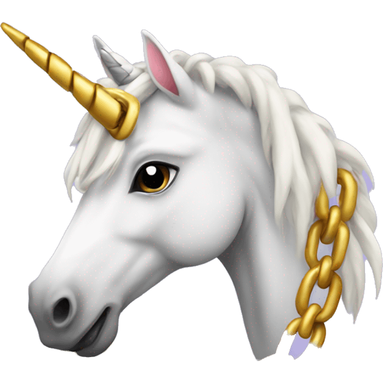 Unicorn with a chain emoji