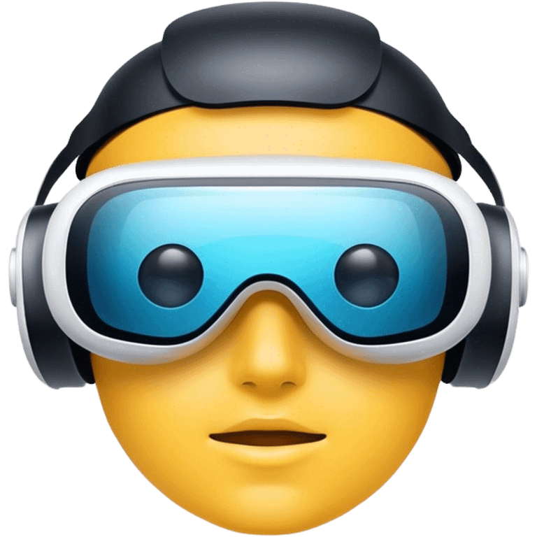 VR glasses with a futuristic design, covering the eyes, symbolizing virtual reality and immersive digital experiences emoji