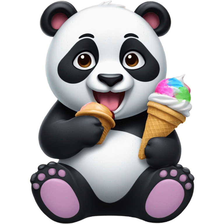 Panda eating ice cream emoji