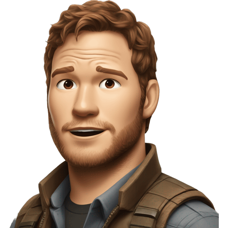 Chris pratt from Jurassic world with raptor emoji