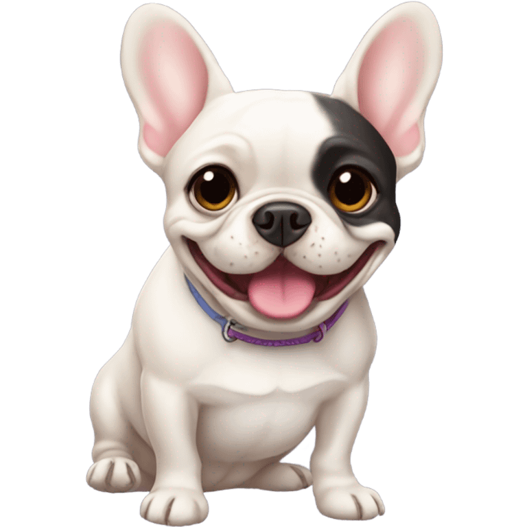 French bulldog with a color and the name Sophie on it smiling emoji