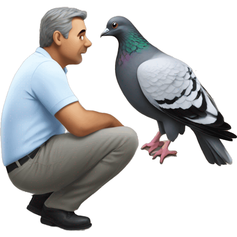 Pigeon pooping on man emoji