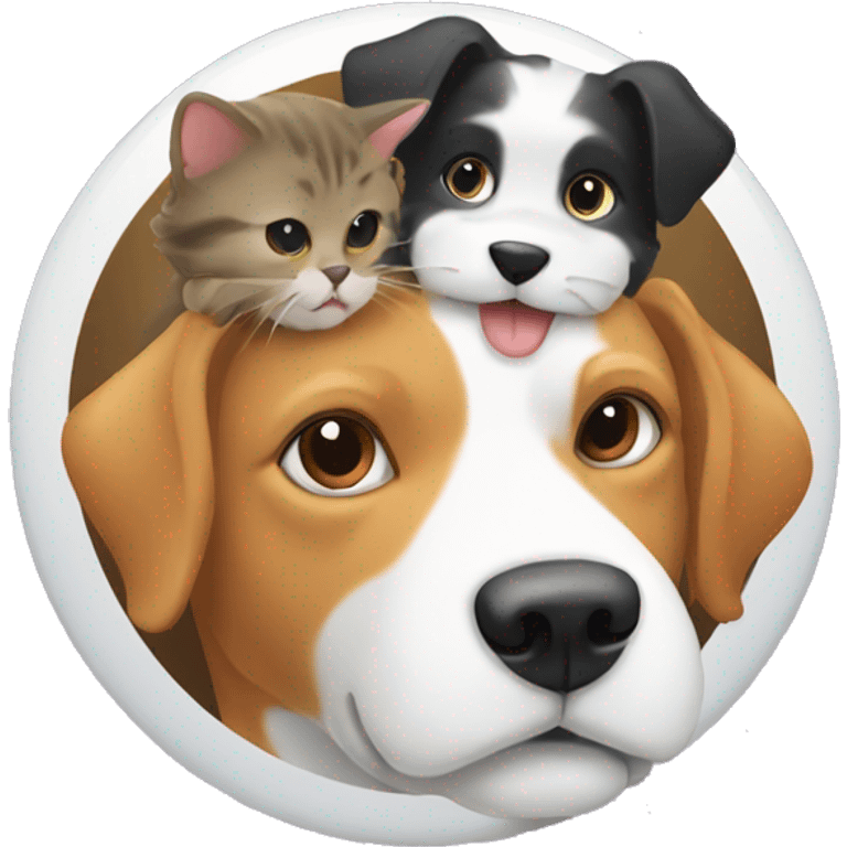 Animal rescue Logo with a cat and dog on it emoji