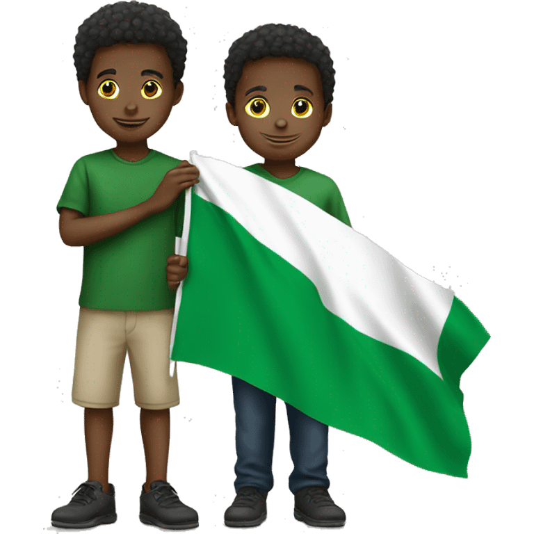 Nigerian flag with boy emoji