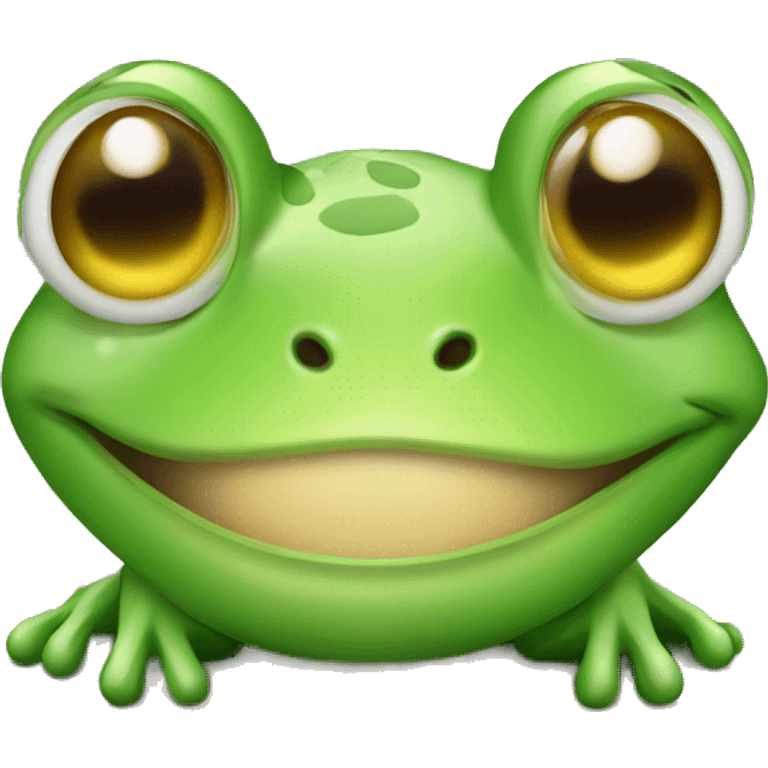 Cute Frog with smile face emoji