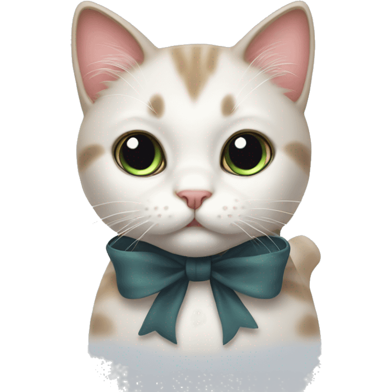 Cute cat with a bow emoji