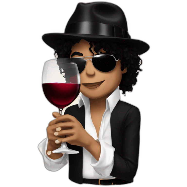 Michael jackson with wine emoji