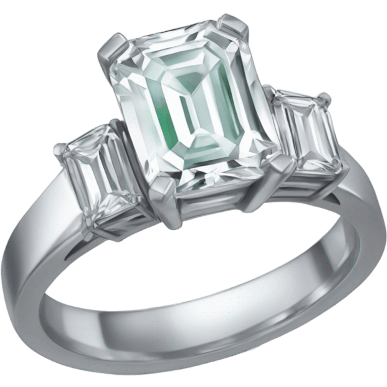 Emerald cut diamond engagement ring emoji