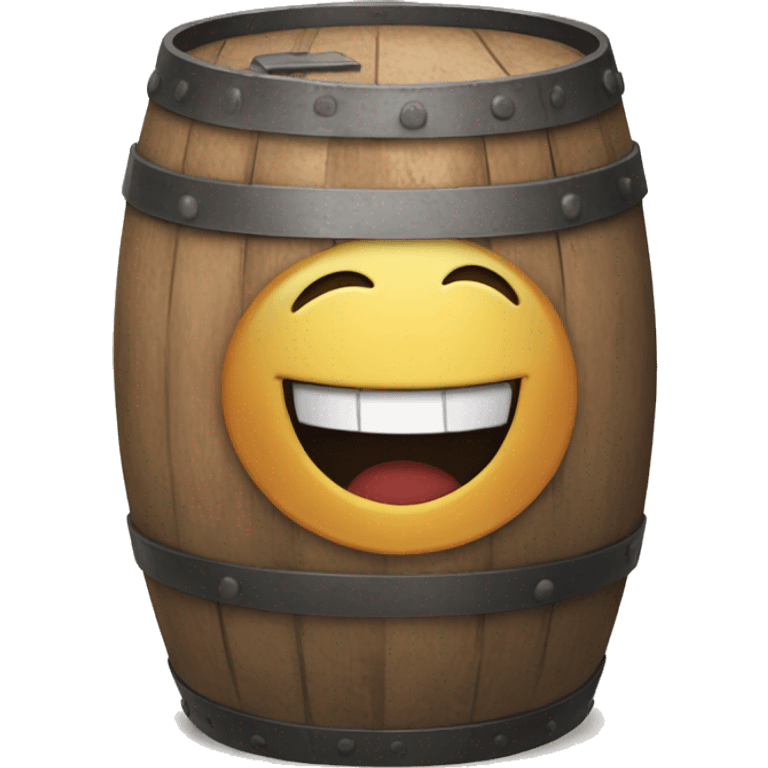 A barrel smiling emoji