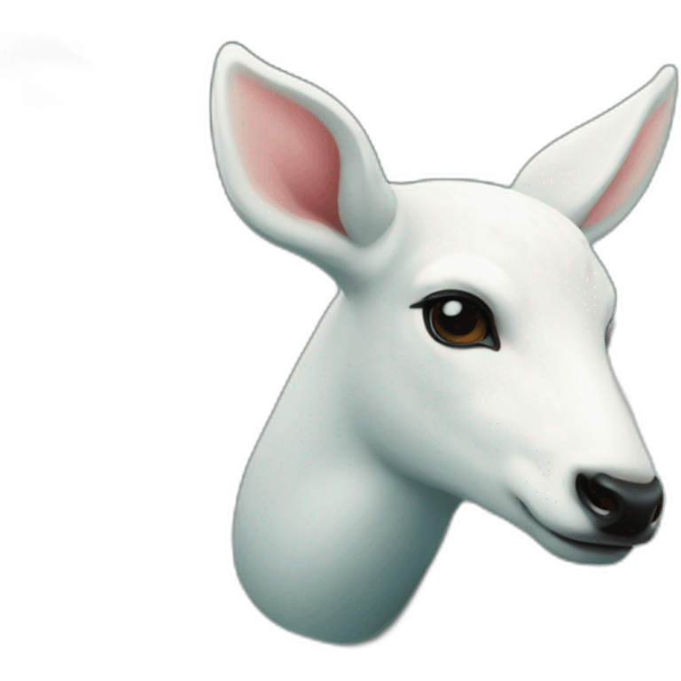 white deer swimming the river emoji