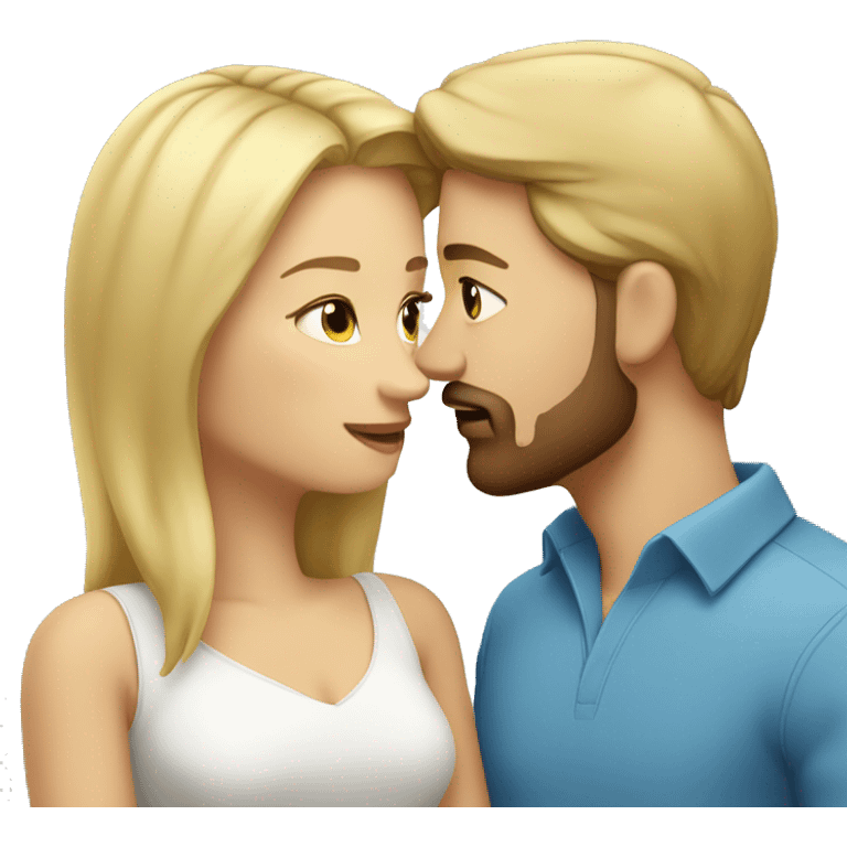 blond-hair-woman-and-brown-hair-short beard-man-kisses emoji