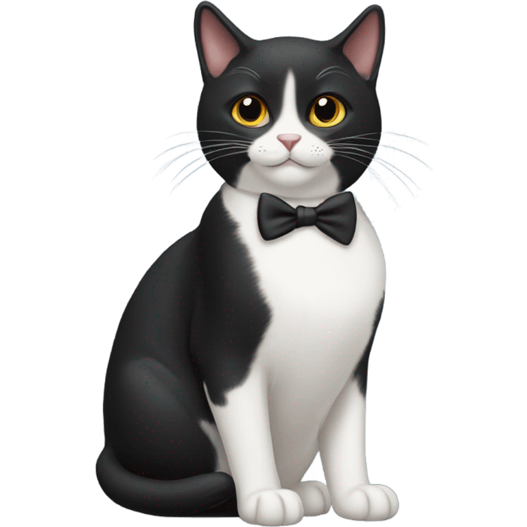 Tuxedo cat with mole on his right cheek  emoji