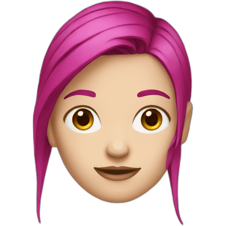 White girl with a magenta hair emoji