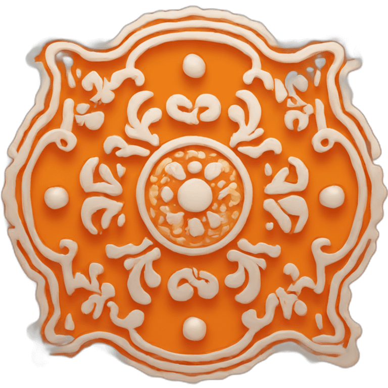 Kazakh ornament in orange emoji