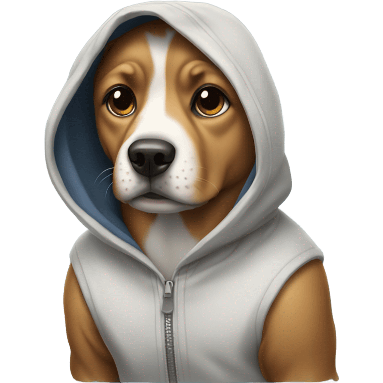 Dog wearing a hoodie  emoji