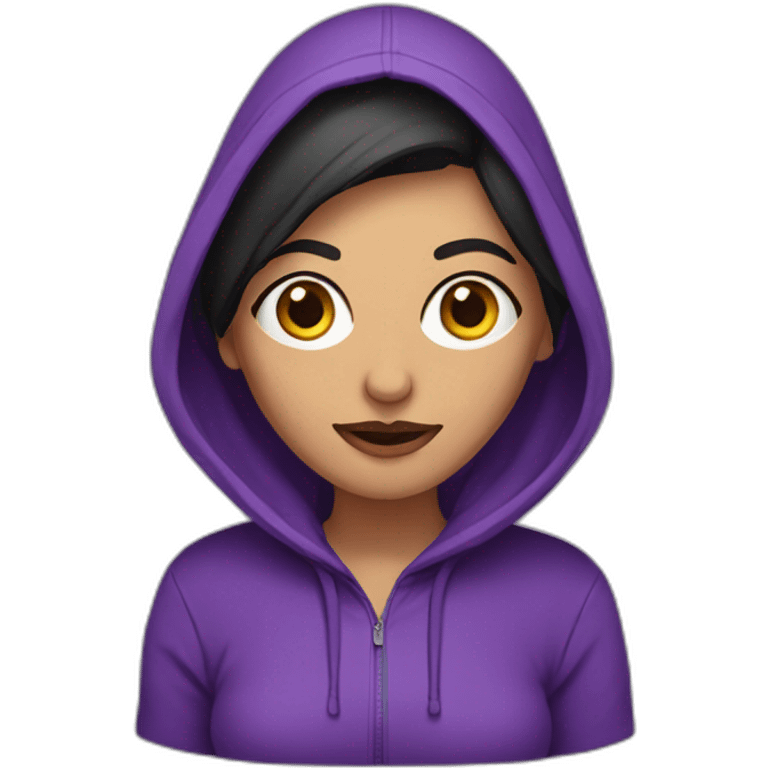 Armenian Woman  with purple hoodie and with a snake tongue emoji