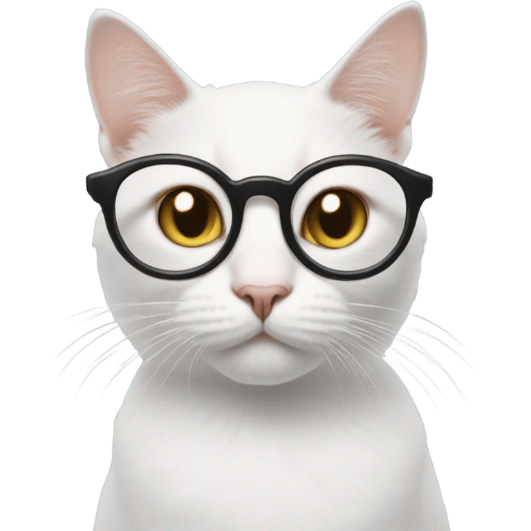 Cat with glasses and a question mark on top emoji