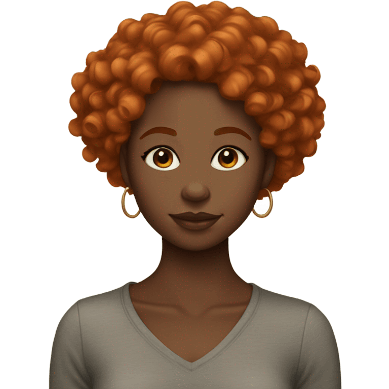 black girl with ginger hair emoji