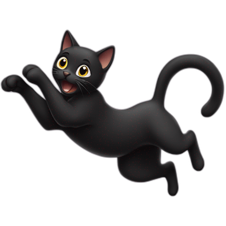 black cat jump emoji